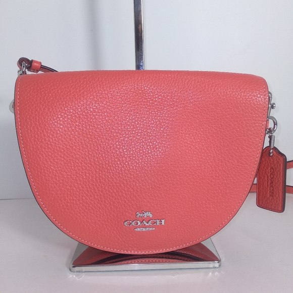 Coach Ellen Tangerine Color Pebble Leather Small Crossbody EUC - Picture 5 of 16